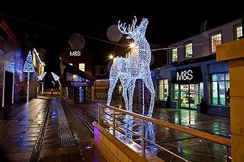 North Light 9 5 Commercial Size White Reindeer Lighted Christmas
