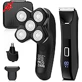 Lanumi Head Shavers for Blade Men Electric Razor 3 in 1 Manscape Groin & Body Hair Trimmer Wet Dry Grooming Kit Led Display ,Gifts for Men