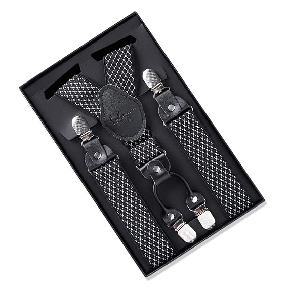 Lafayon Herren Hosenträger Hosenträger Für Männer 4 Schnallen Y Zurück Striped Heavy Duty Männer Hosenträger Durable Elastisc