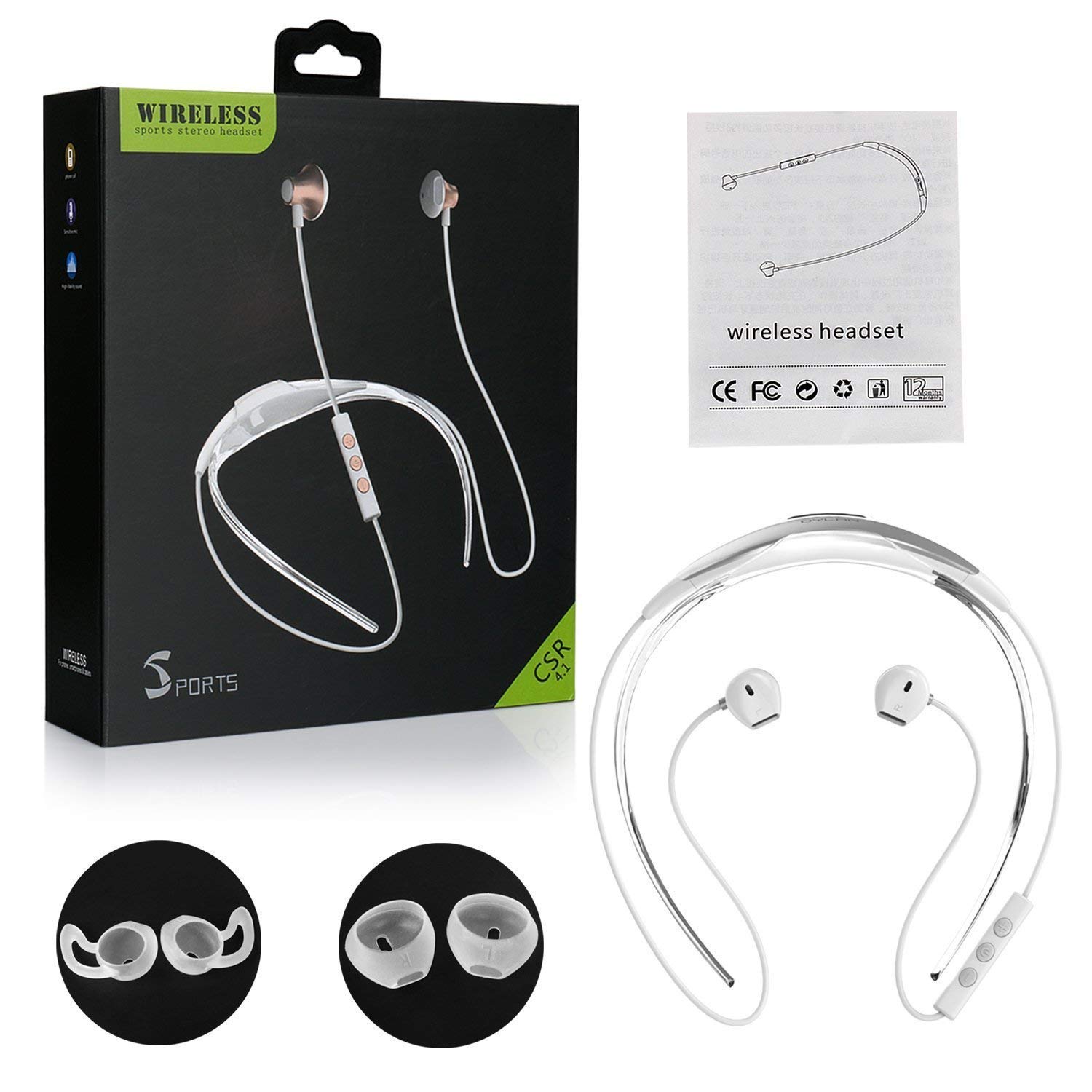 Auriculares Bluetooth Running,LinkWitz Deportivos Magnético Extra Bass CVC 6.0 Con Sonido Estéreo, Micrófono Incorporado