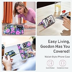 Goodon for iPhone 16 Plus Case Wallet - Flip Folio