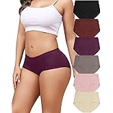 LEVAO Women's Underwear Seamless No Show Hipster Bikini Panties Stretch Invisible Briefs 6 Pack S-2XL