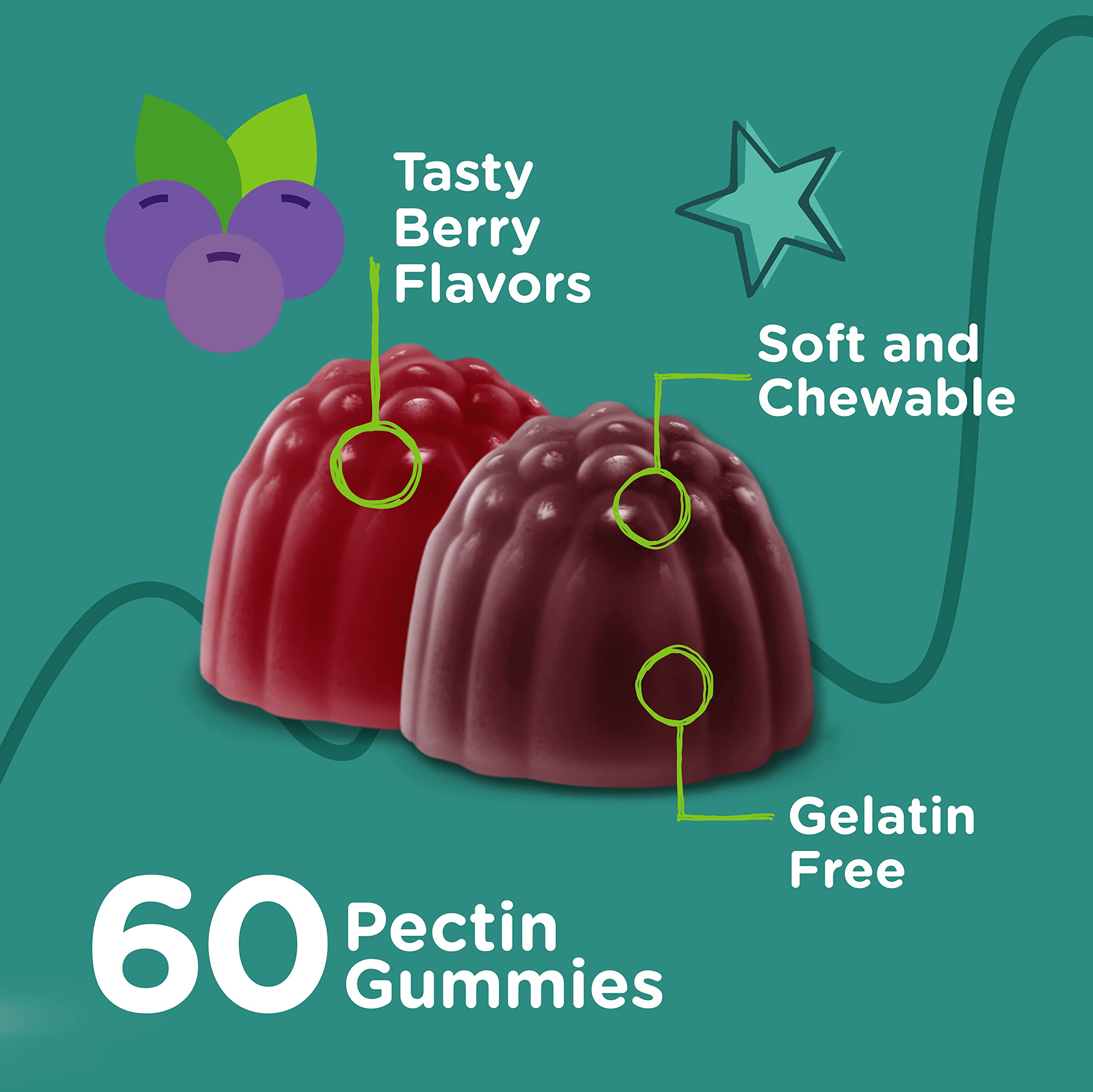 Viteey Probiotic Gummies for Kids Plus Prebiotics Fiber - 2 Billion CFUs - Digestive Health,Gut Health, Constipation Relief for Kids Support - Vegan, Gelatin Free - Chewable Probiotic Berry Flavored