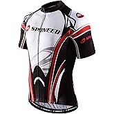 sponeed Men's Cycling Jerseys Tops Biking Shirts Short Sleeve Bike Clothing Full Zipper Bicycle Jacket with Pockets