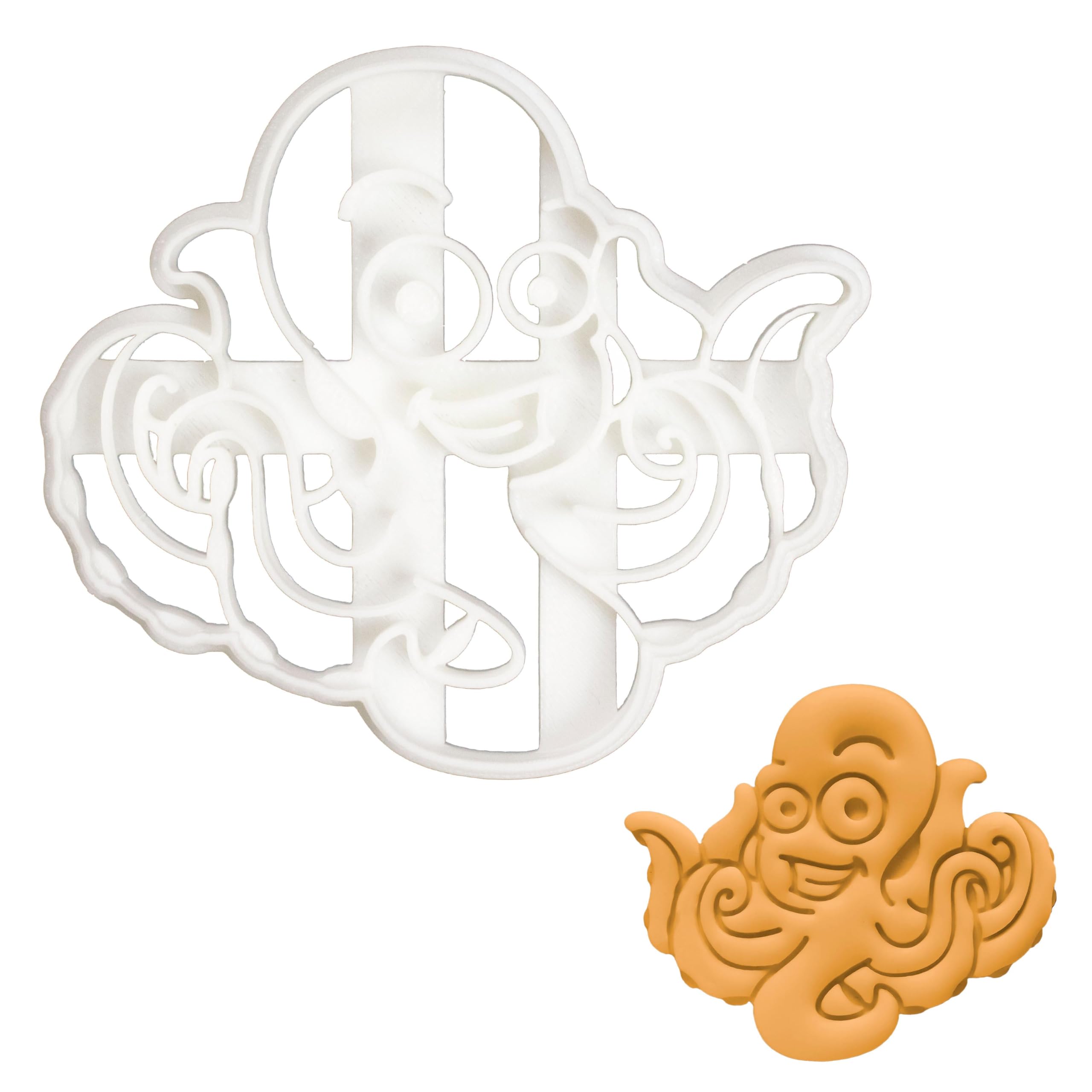 BAKERLOGY Cute Octopus Cookie Cutter - Detailed Biscuit Cutter Design for Baking and Crafts, Ideal on Fondant, Dough, Clay