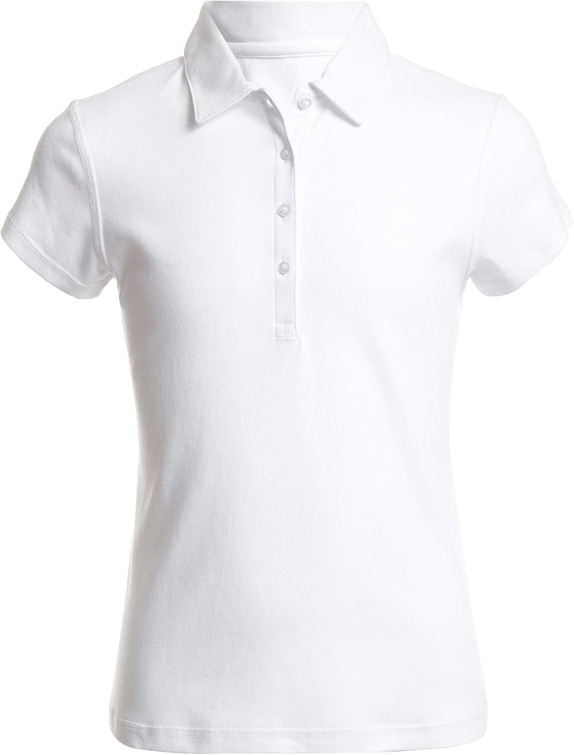 Nautica Girls' School Uniform Sensory-Friendly Short Sleeve Polo: Clothing