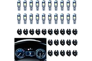 NTNEV Led Bulb Dash Lights Super Bright, T5 37 74 LED Bulb with Twist Lock Socket PC74 PC37 Dashboard Instrument Panel Gauge Cluster Light, Map Vanity Mirror Glove Box Indicator Light (Ice Blue)