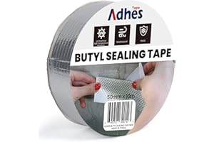 ADHES TAPE PURSUIT OF PERFECTION Adhes Butyl Sealing Tape 2 inch x 33feet, Waterproof Rubber Adhesive Repair Tape for Roof, Window, RV, Pipe, Gutter & Leak Fixing – Weatherproof & UV Resistant