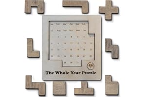 Palmetto Puzzle Works The Whole Year Puzzle – Wooden Puzzles for Teen' & Adults, Educational Games for Families & Gift Ideas for Classroom Games, Shape & Pattern Calendar Brain Teaser for Ages 14+