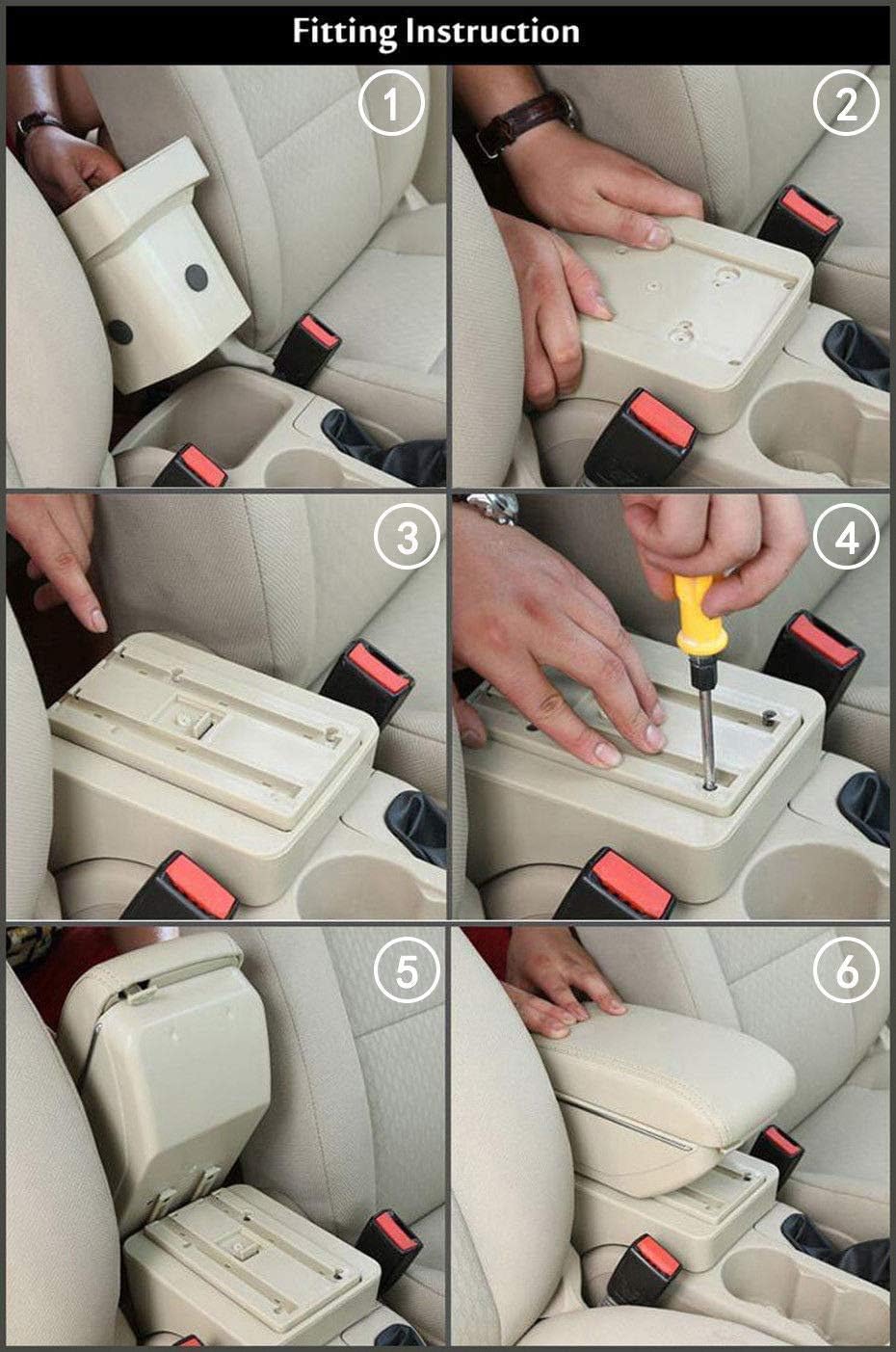 aftermarket car consoles on Car Center Console Armrest Storage Box Organizer Tray For Ford Focus 2012 2014 Automotive Car Truck Parts