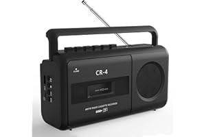 KUEPHOM Portable Cassette Tape Player Recorder,Boombox Radios Convert AM/FM and MP3 to Tapes,Builtin Microphone for Voice Recording,Play TF/USB with Earphone Jack,Battery Operated or AC Powered