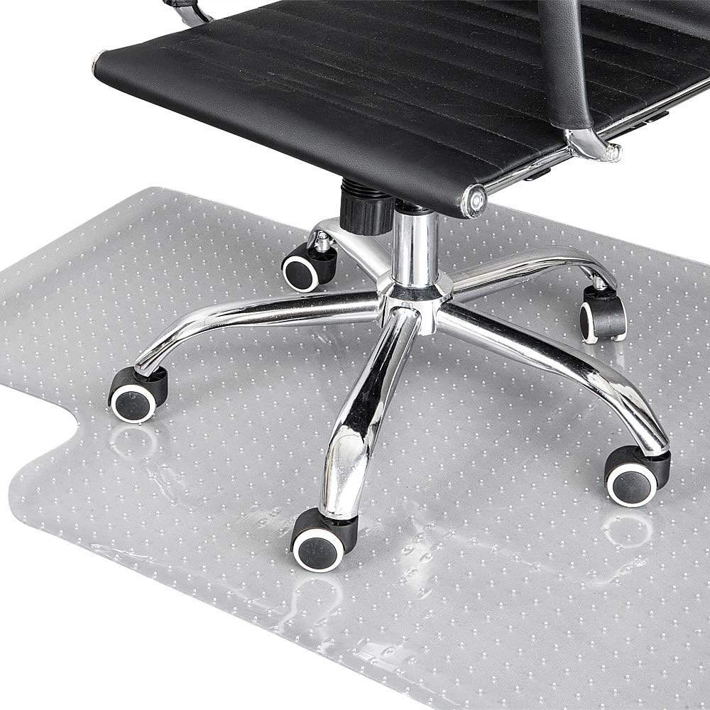 Henf36" x 48" Transparent Chair Mat for Carpeted Floors, PVC Anti-Slip Home Office Chair Floor Mat Studded Back with Lip for Carpet (120 x 90 x 0.2cm)