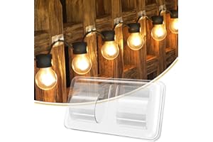 IFLOH Hooks for Outdoor String Lights Clips: 25Pcs Heavy Duty Cable Clips with Waterproof Adhesive Strips for Hanging Christmas Light - Outside UV-Resistant Clear Sticky Cord Holders Rope Organizer