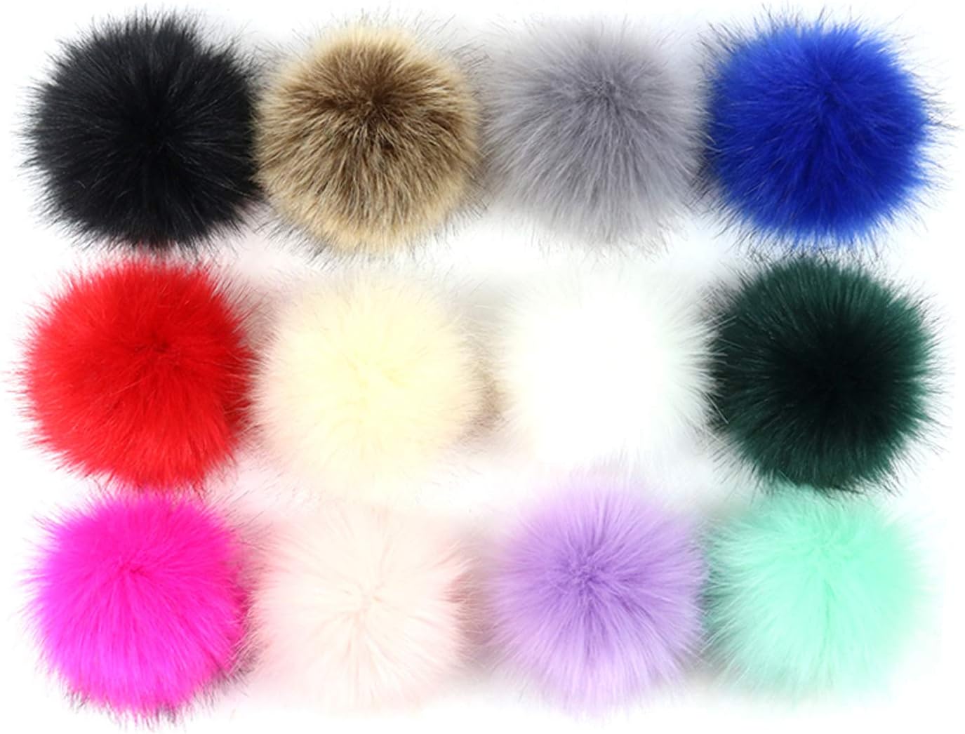 12pcs 4 A Faire Soi Meme Pom Pom Boules En Fourrure Synthetique A Peluches Boules Pour Pom Pom Chapeau Accessoires