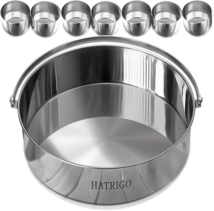 Amazon ステンレススチール製ケーキプッシュパン 卵バイト型 クッキングペーパー ハンドル付きチーズケーキパン インスタントポットアクセサリー 6クォート8クォートのみ ニンジャフーディ ミーシー エアフライヤーに対応 Hatrigo ケーキ型 通販