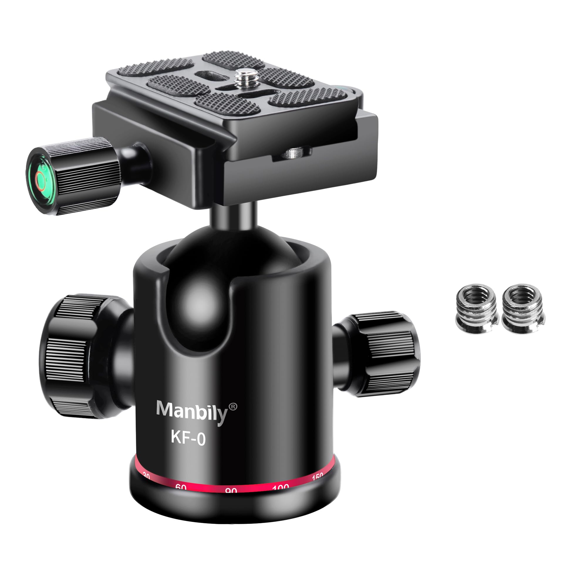 Camera Tripod Ball Head Manbily 36mm 360° Panoramic Photography Ballhead Mount Head with 1/4 Quick Release Plate for Tripod, Monopod, DSLR Camera Camcorder,Max. Load 17.6Lbs/8KG (KF-0)