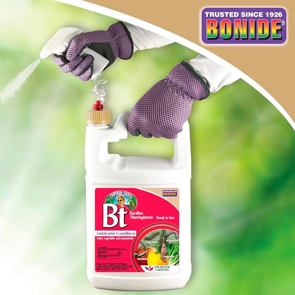 BONIDE CAPTAIN JACK’S THURICIDE BT, 128 OZ READY-TO-USE WITH SPRAYER, KILLS WORMS AND CATERPILLARS IN HOME GARDEN, FOR ORGANIC GARDENING