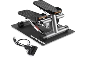 Sportsroyals Steppers for Exercise, Stair Stepper with Resistance Bands, Mini Stepper with 330LBS Loading Capacity, Hydraulic Fitness Stepper with LCD Monitor