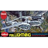 Guillow's Lockheed P-38 Lightning Model Kit Black, Small