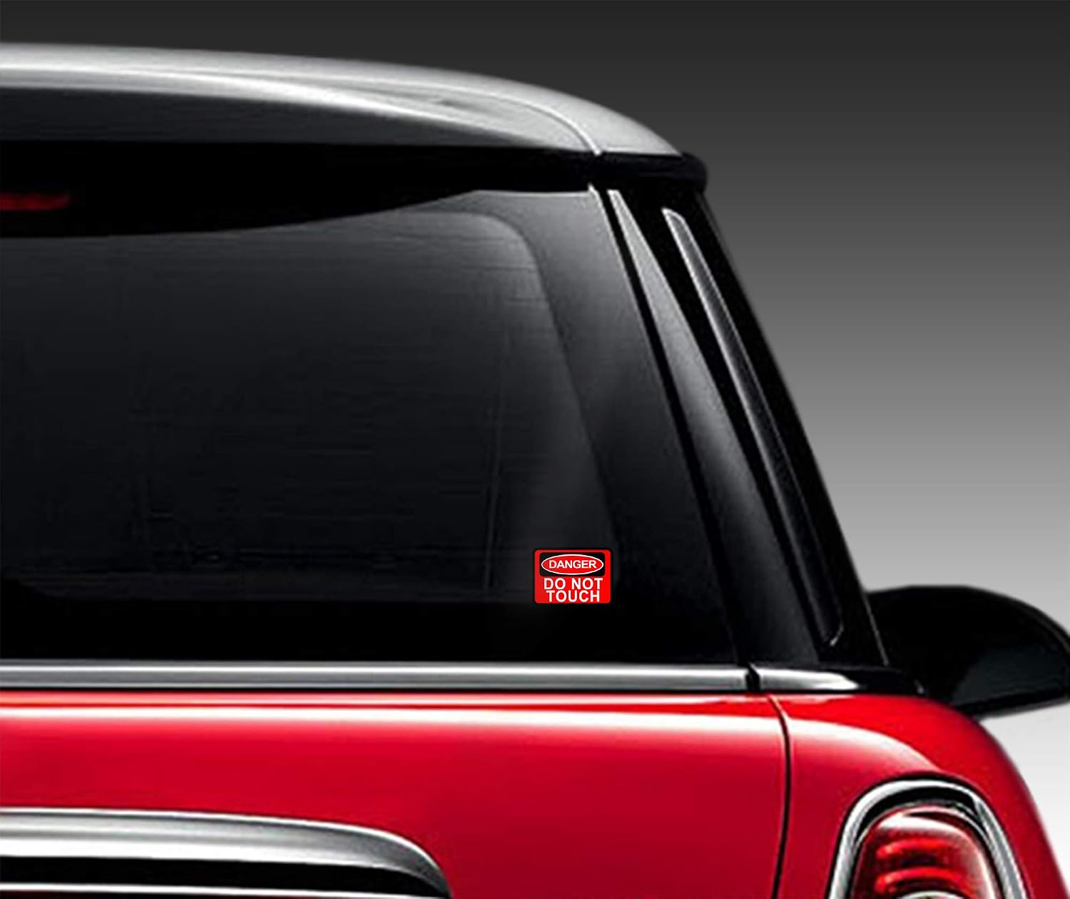 SkinoEu® 2 x Vinyl Self-Adhesive Decal Funny Stickers Danger Do Not Touch Sign Red Warning Label Car Door Window Auto Moto Motorcycle Helmet Bike Skate Truck Van Racing Tuning B 162 - Image 5