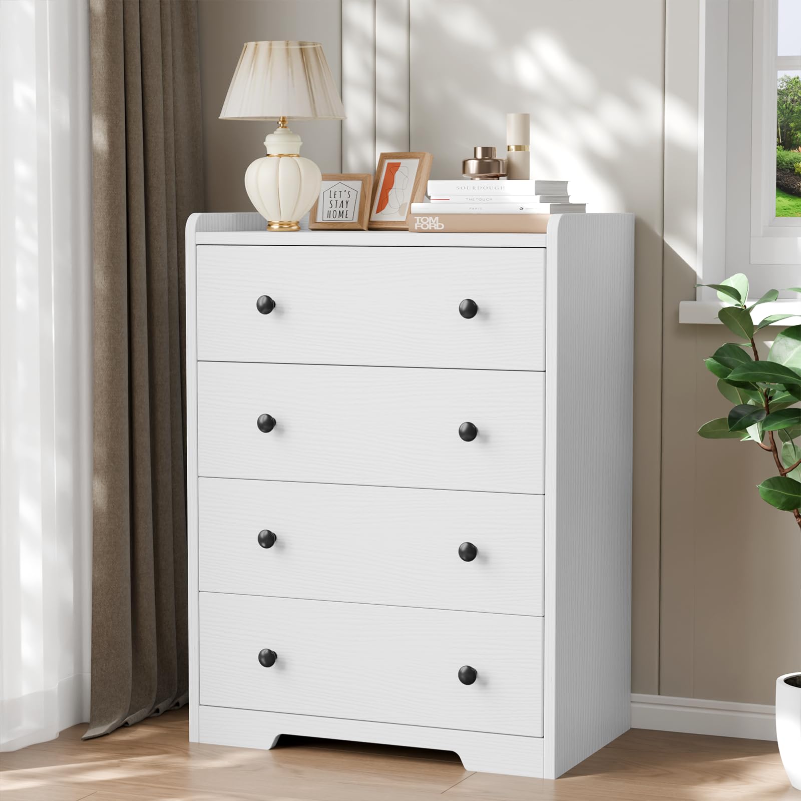 Photo 1 of ** SOLD AS IS, NO REFUND/RETURN** SEE COMMENTS!
Furnulem 4-Drawer Dresser for Bedroom - White Wood Chest of Drawers Closet Storage Cabinet Organizer for Bedroom, Living Room, Hallway & Officets