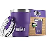 Beast 10 oz Tumbler Stainless Steel Vacuum Insulated Coffee Ice Cup Double Wall Travel Flask (Purple)