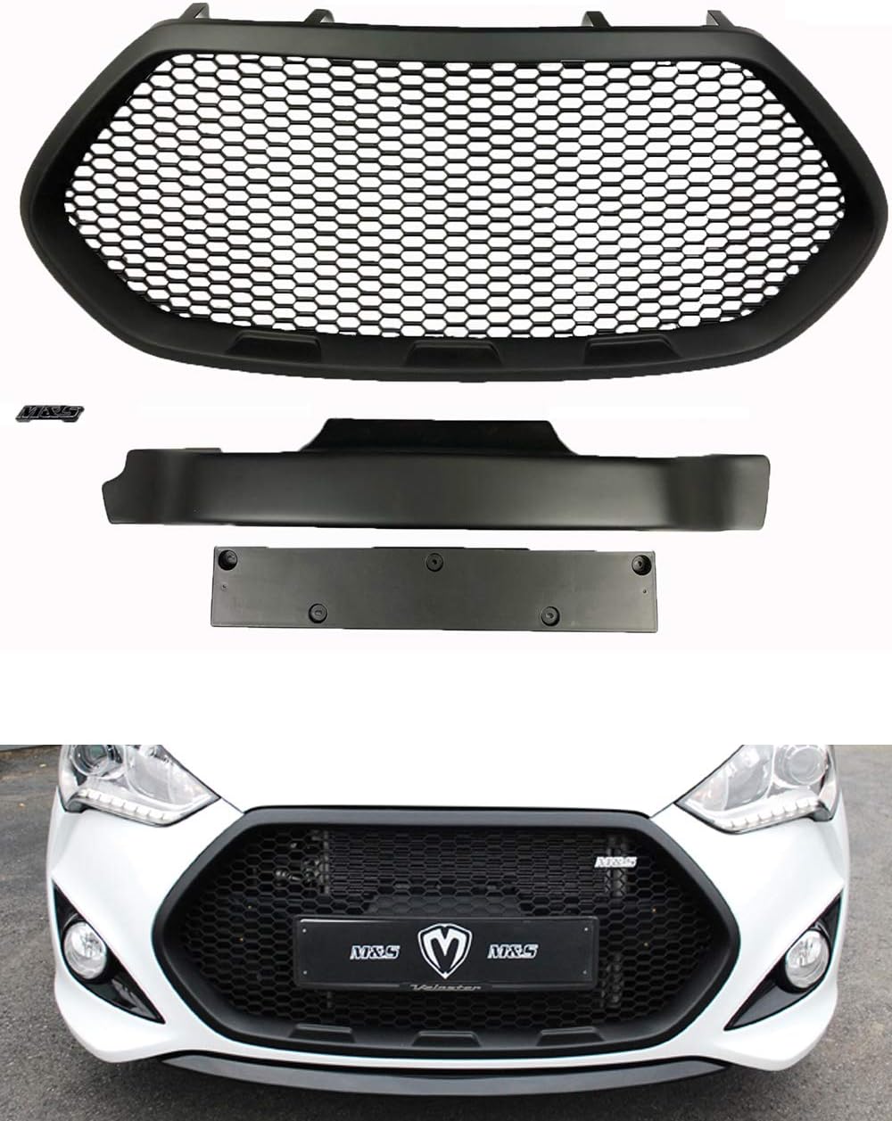 custom truck grills billet grills on Amazon Com M S Abs Replacement Radiator Tuning Grille For Hyundai Veloster Turbo 2013 2017 Automotive