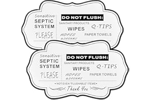 Do Not Flush Rules Sign for Bathroom,2Pack RAMIEYOO Designer Septic System Bathroom signs for Home,Business or RV,Cabin (White A)