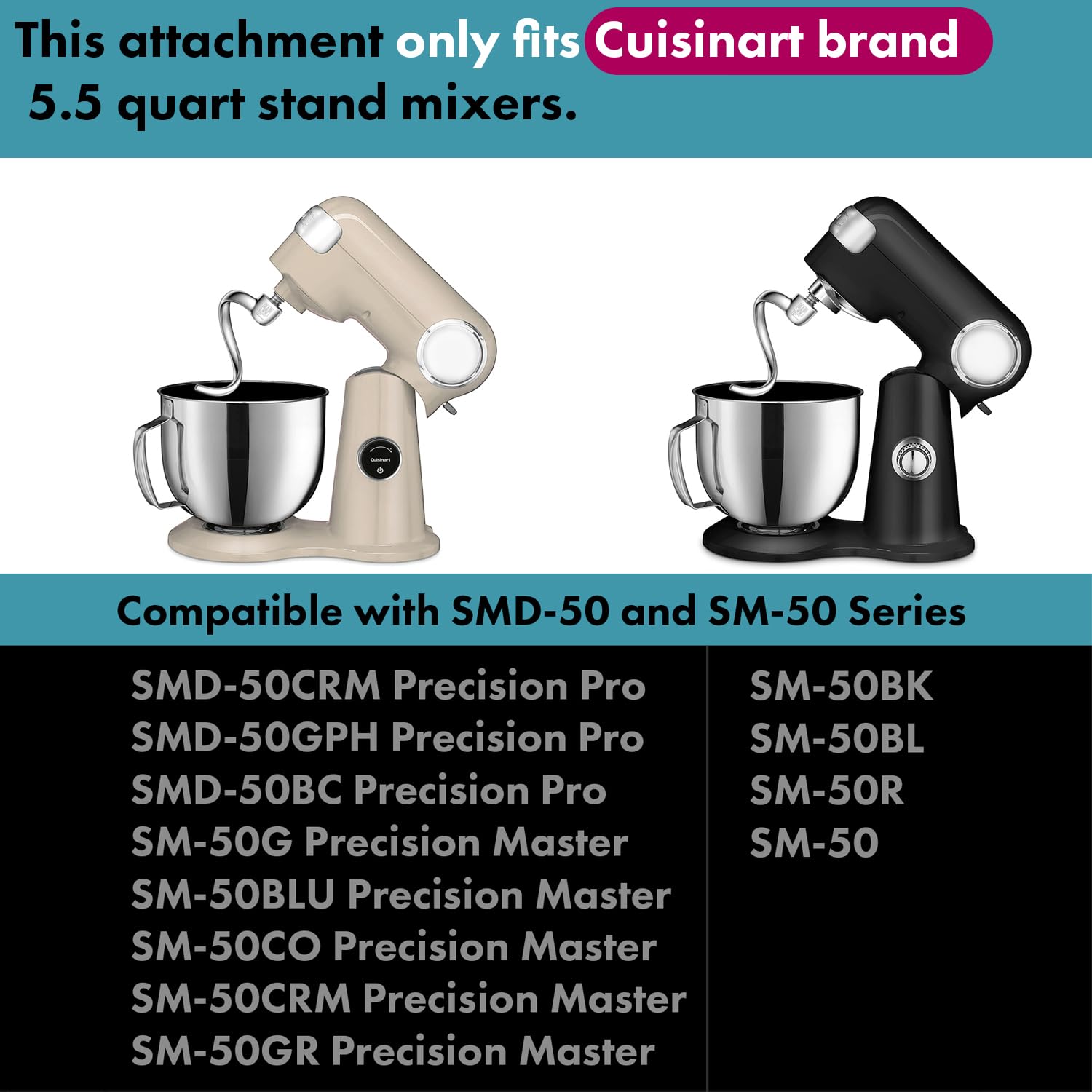 qAp Quality Art Practical Spiral Dough Hook Replacement for Cuisinart 5.5-Quart Stand Mixer/Polished 18/8 Stainless Steel Accessories/No coating/Dishwasher Safe