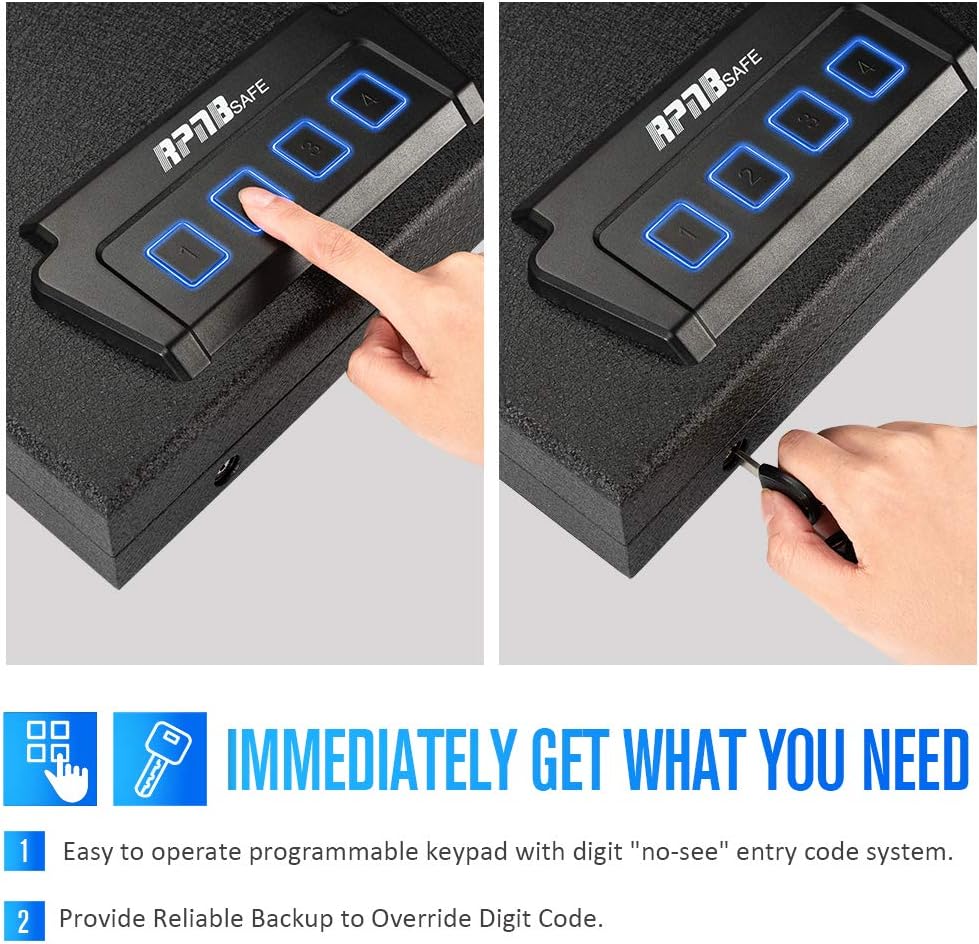 RPNB Portable Security Safe, Quick-Access Dual Firearm Safety Device with Quick Reliable Keypad Access : Sports & Outdoors