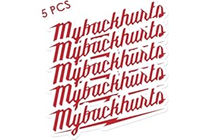 OCQOTAT My Back Hurts Stickers - Red Stickers Decals 3x1.4 Inches 5 Pcs For Hard Hat, Hat Box, Tool Box, Water Bottles, Welding Helmet, Laptop Box, Mechanic Stickers, Warning Stickers