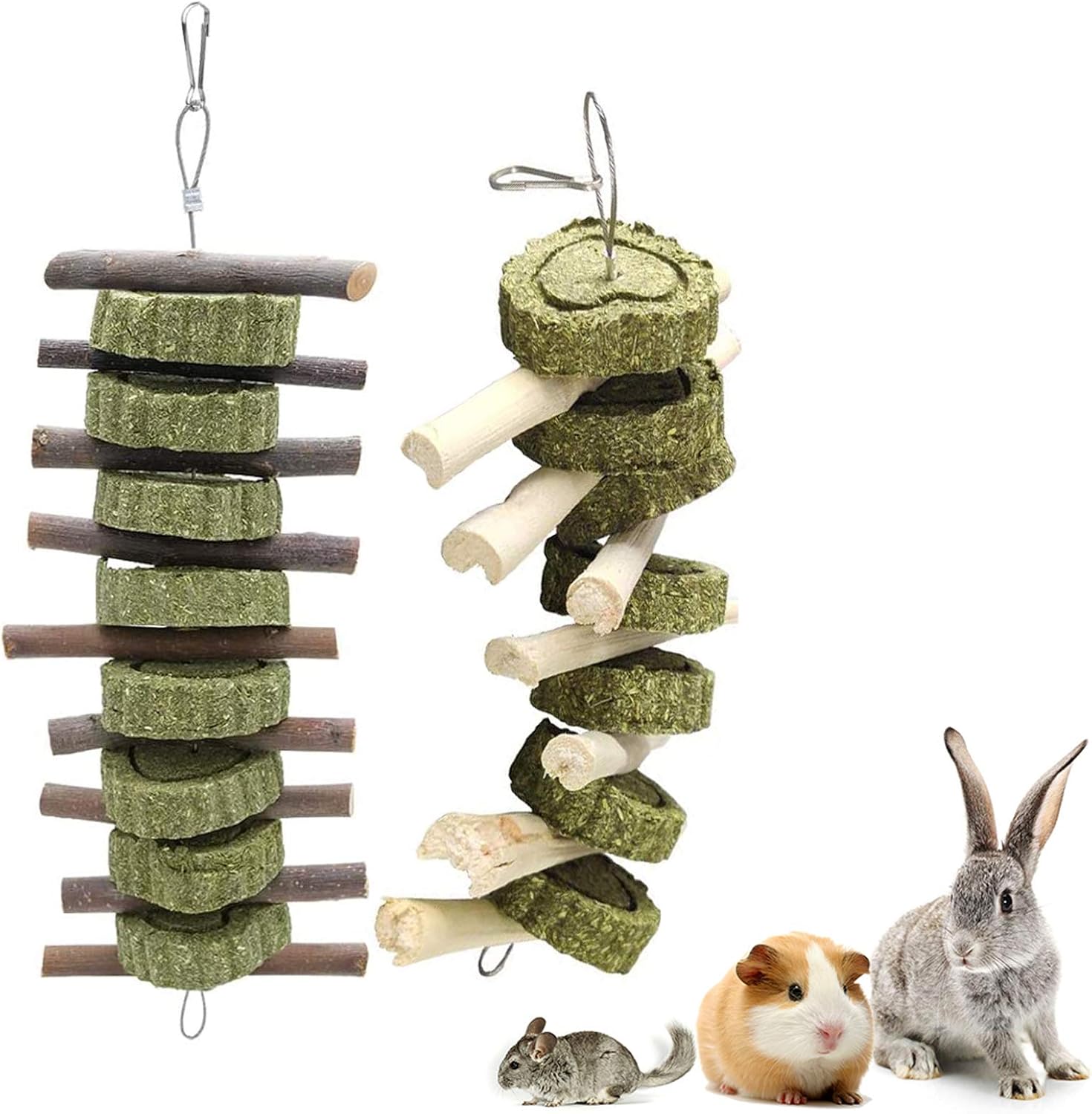 Fulfun Bunny Chew Toys for Teeth, Molar Rabbit Toys Natural Apple