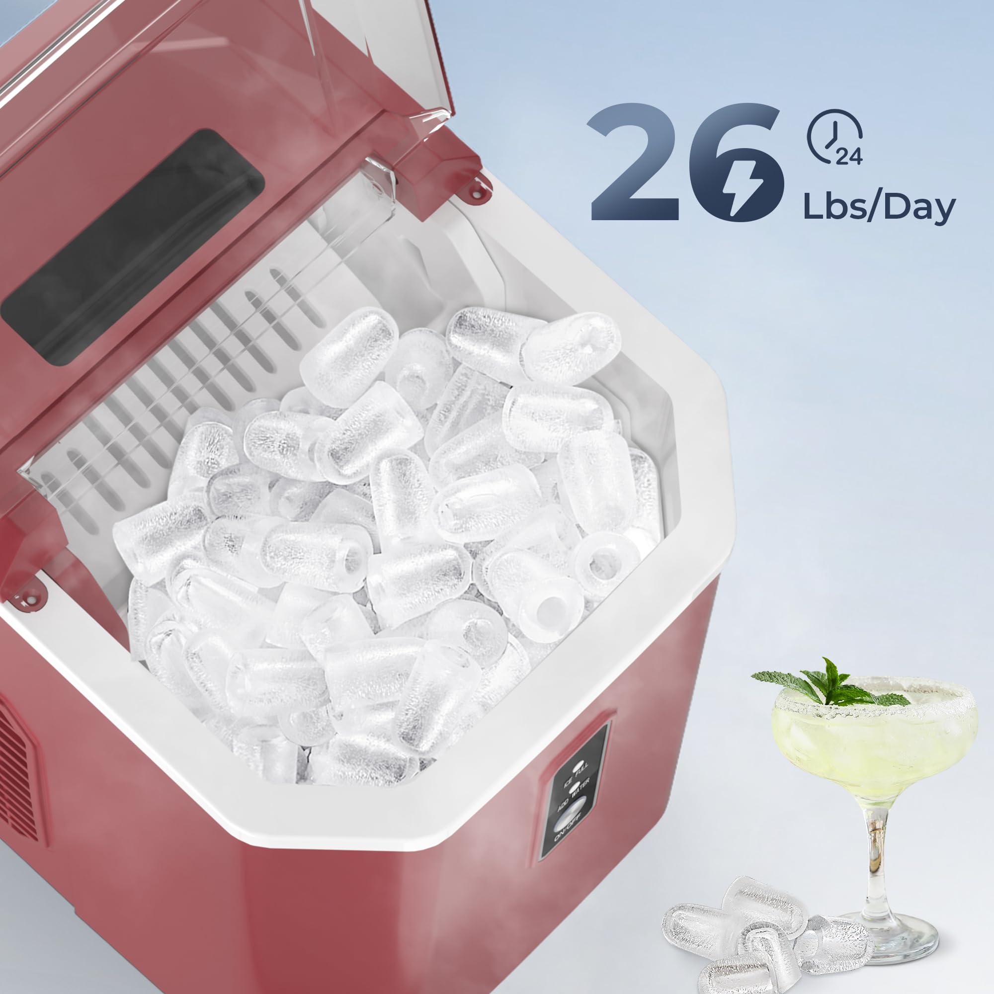 Euhomy Portable Countertop Ice Maker - 9 Cubes in 6
