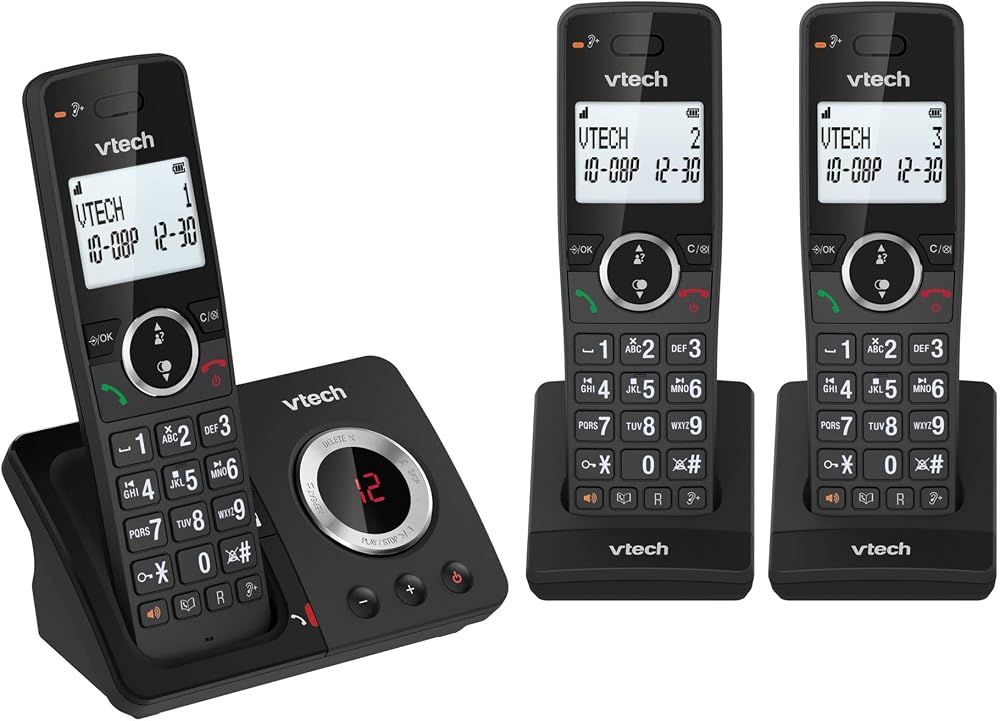 VTech ES2052 DECT Cordless Phone with Answering Machine Trio Handset