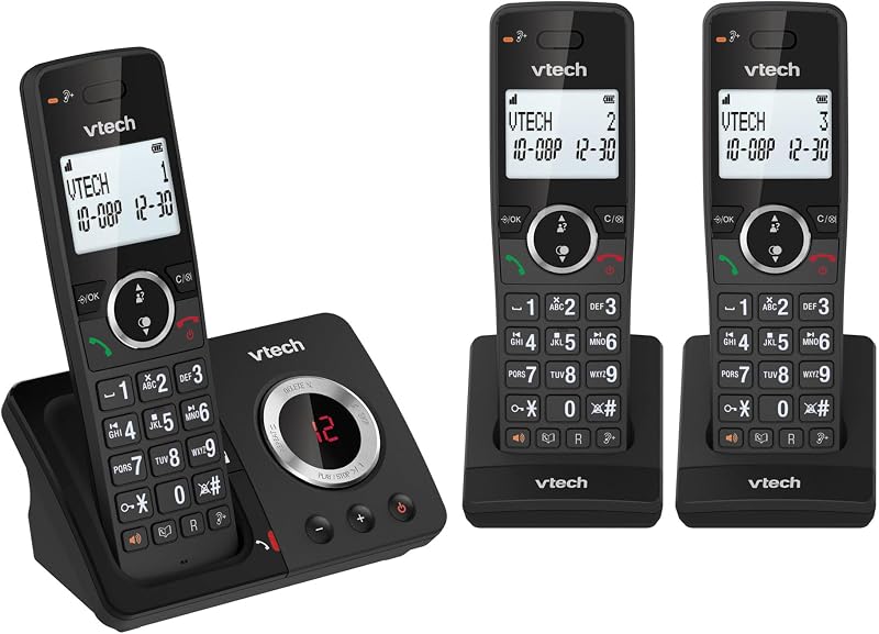 VTech ES2052 DECT Cordless Phone with Answering Machine Trio Handset