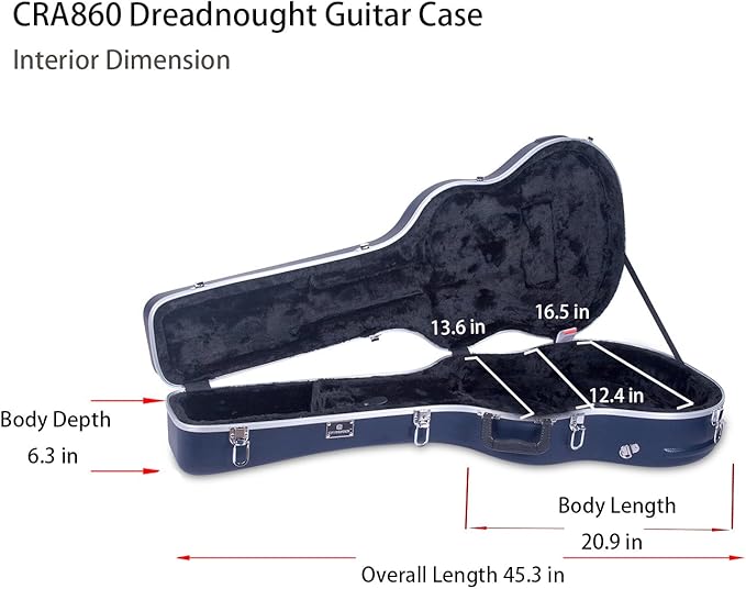Crossrock Acoustic Guitar Case - Amazon Com Crossrock Acoustic Guitar Case In Black Cra860dbk Musical Instruments