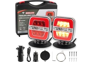 ATROVI Wireless Trailer Lights Magnetic, Adjustable Tow Light with Suction Cup, Rechargeable Tail Lamps with Brake, Turn & Re