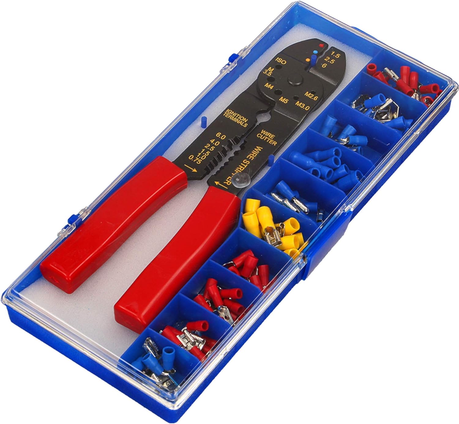 ORNO AE-13136 Cable Lugs Set including Crimper Multi-Coloured (with a Crimper), Multicoloured, X