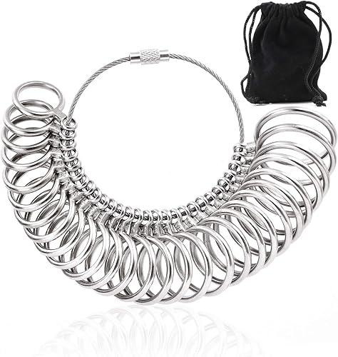 Amazon リングゲージ 日本標準規格 １号 ２８号まで測定可能 指輪サイズゲージ 収納ポーチ付き リング 指輪 の サイズ 計測 アイテム 指輪ゲージ プロ仕様 アクセサリー ツール 指輪のサイズの測り方 ジュエリー 家族 恋人 友人 に プレゼント