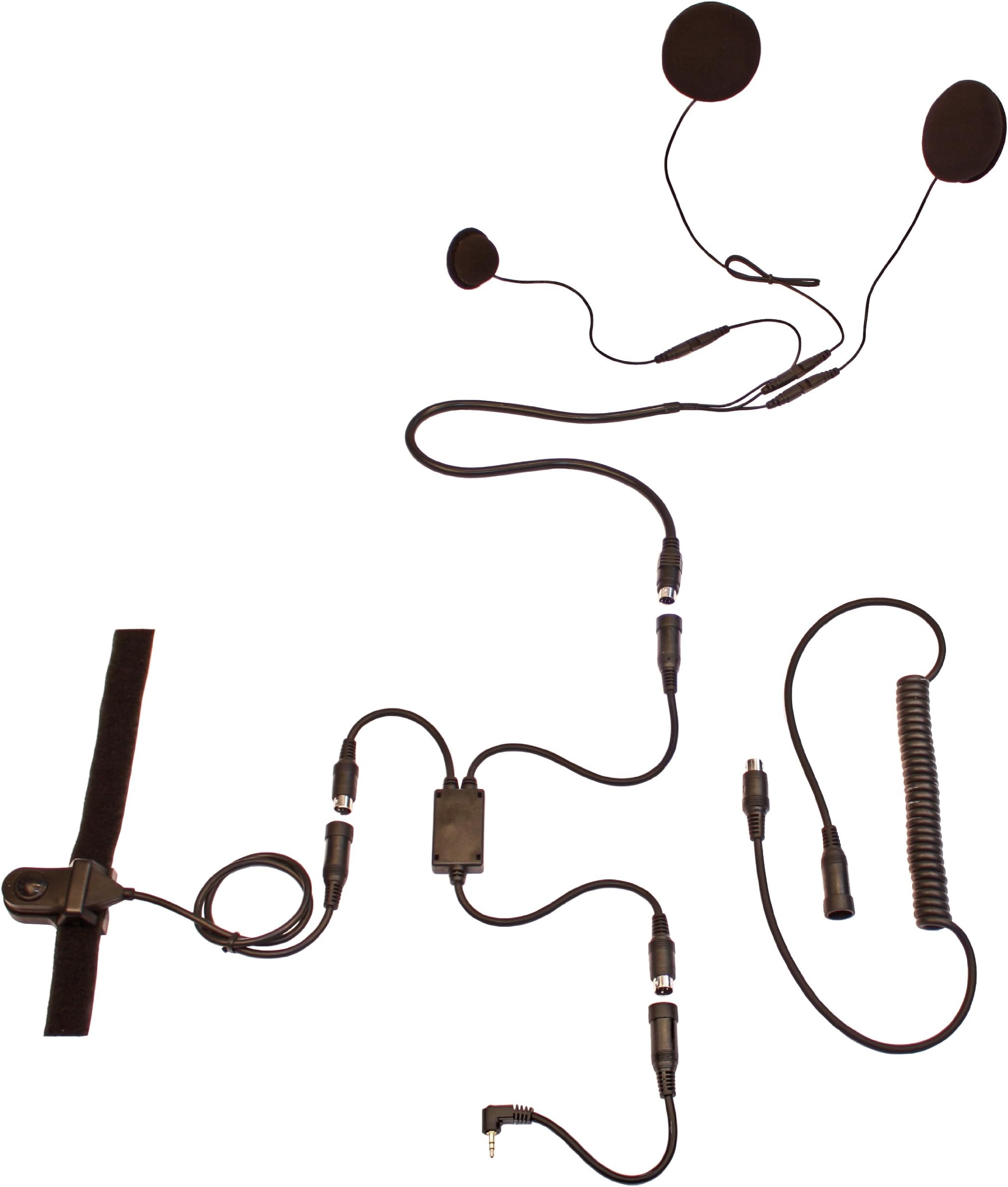 MotoComm SnowWire Snowmobile and MX Helmet Communication Headset Kit for Cobra GMRS (CXT-235, CXR725, etc.), Garmin Rino, and Other Handheld Two-Way Radios
