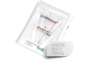 (Pack of 10 Pieces) Chanzon 1N270 Germanium Diodes 40mA 100V DO-7 IN270 1N-270 Glass Axial Diodes for TV FM AM Radio Detection