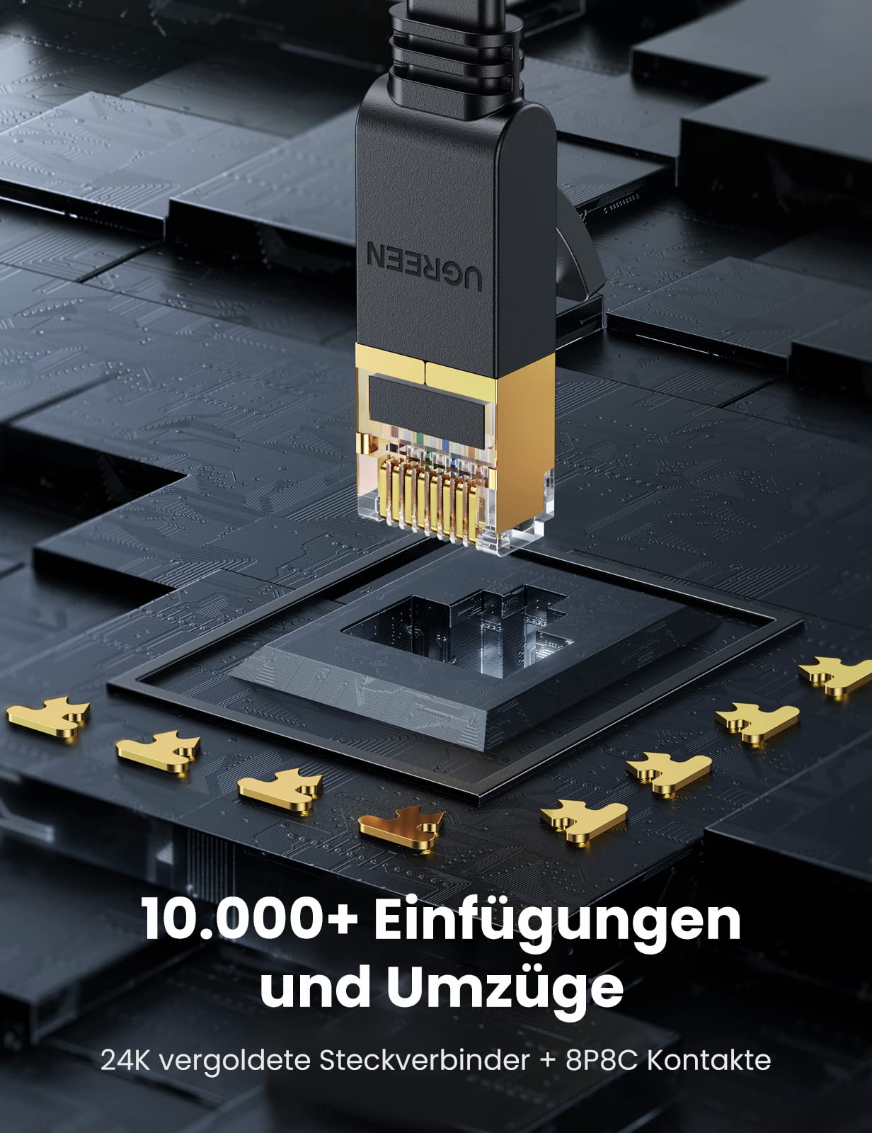 UGREEN LAN Kabel Netzwerkkabel 10Gbps Ethernet Kabel （10M） 4