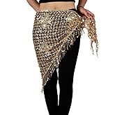 MISI CHAO Belly Dance Hip Scarf - Hip Skirt Belly Dancing Belt Triangle Shawl Tassel Belts Waist Chain for Women/Girls