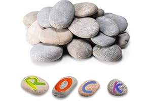 LANIAKEA 20 Pcs River Rocks for Painting, 3-5 Inch River Rocks Caft Rocks for Arts Multi-Color Painting Rocks for Kids Project, Crafts and Home Decoration