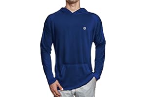 BAITIUM Mens Dry-Fit UPF 50+ Sun Shirt Hooded, Fishing Shirts for Men Long Sleeve, SPF Shirts for Men, Men's Rash Guard