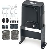 CO-Z CGHL14 Automatic Gate Opener, HomeLink Compatible Sliding Gate Opener for 1400lb 40ft Gates, Electric 280W Chain Operated Gate Opening Kit with IR Sensors Remotes, Driveway Home Garden