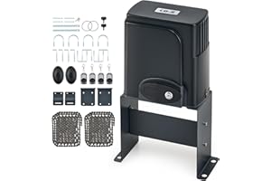 CO-Z Automatic Gate Opener, HomeLink Compatible Sliding Gate Opener for 1400lb 40ft Gates, 280W Chain Operated Gate Opening Kit with IR Sensors Remotes, Driveway Home Garden Electric Gate Complete Kit