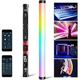GVM BD25R RGB Tube Light, 25W Handheld Wand Light, 24" Full Color LED Video Light, 2700-10000K, APP/DMX Control for Photography, Studio, 12 Scene Effects, MESH Networking