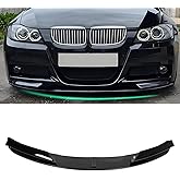 KHK Front Bumper Lip for 2005-2008 E90 325i 335i 323i 328i xDrive M-Sport | MP Style, Glossy Black ABS Plastic, Front Spoiler Air Splitter