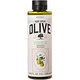 KORRES Pure Greek Olive Shower Gel Honey Pear Scent, Plant Based Foaming Body Cleanser with Olive Leaf Extract, Active Aloe & Wheat Proteins for Women & Men, Gentle Wash, Made in Greece, 8.45 Fl Oz